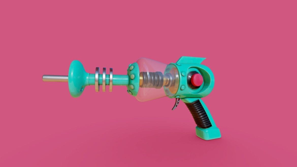 retro futuristic laser gun 3d model