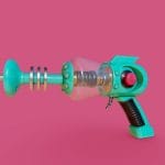 retro futuristic laser gun 3d model