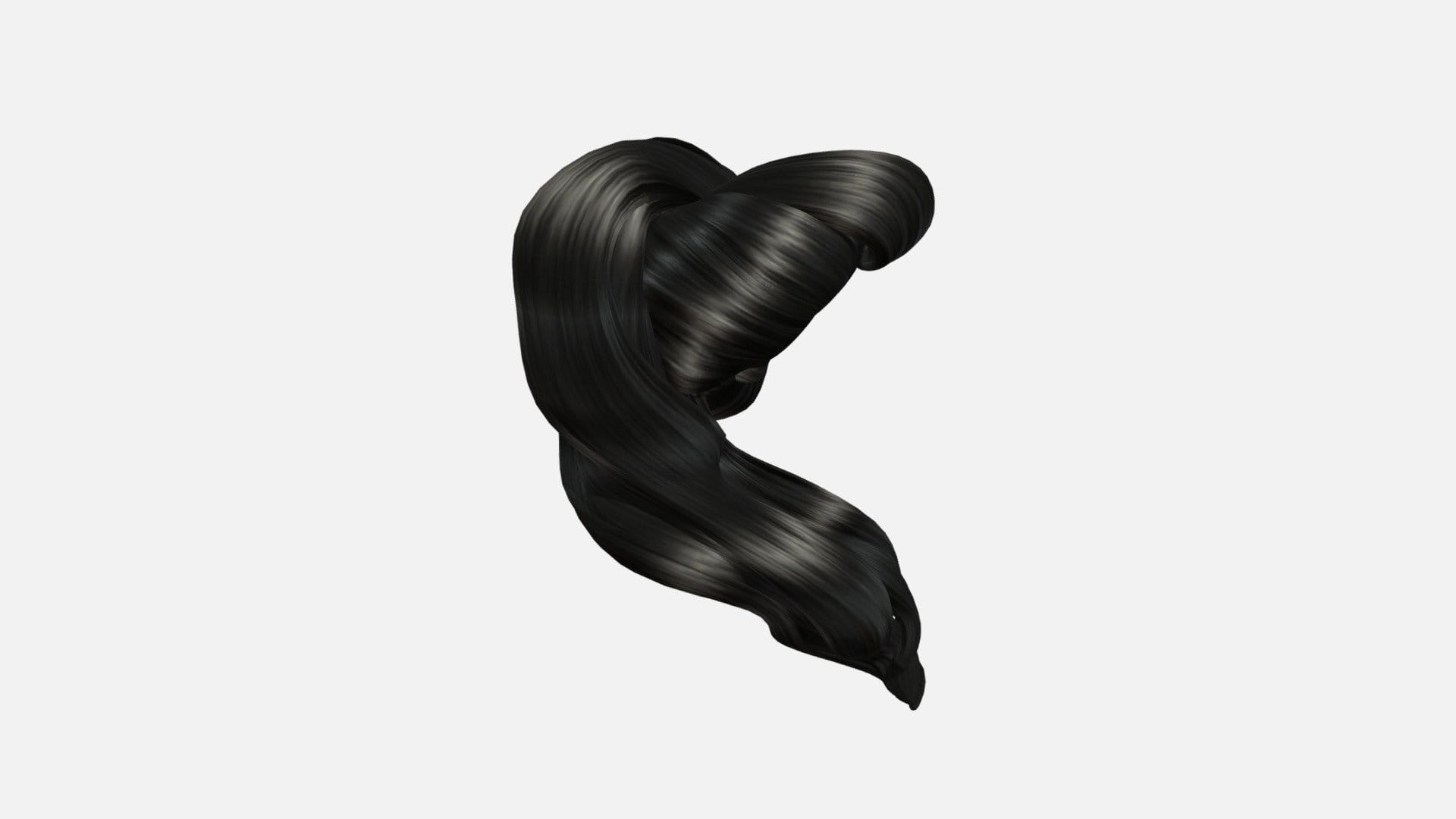 Retro Pin Up Female Ponnytail Polygon Mesh Hair