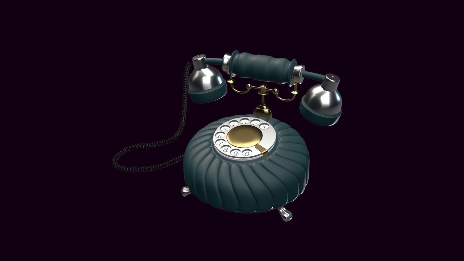 Retro styled phone in blue