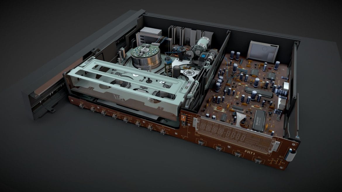 retro video cassette recorder 3d model