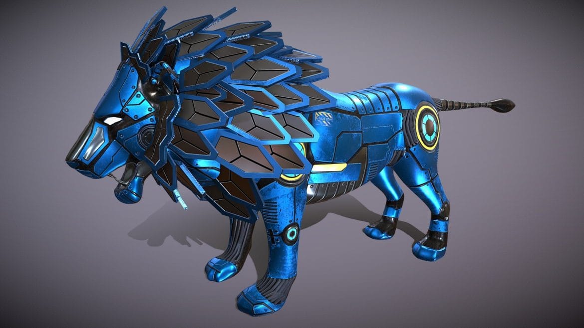 robotic lion 3d model