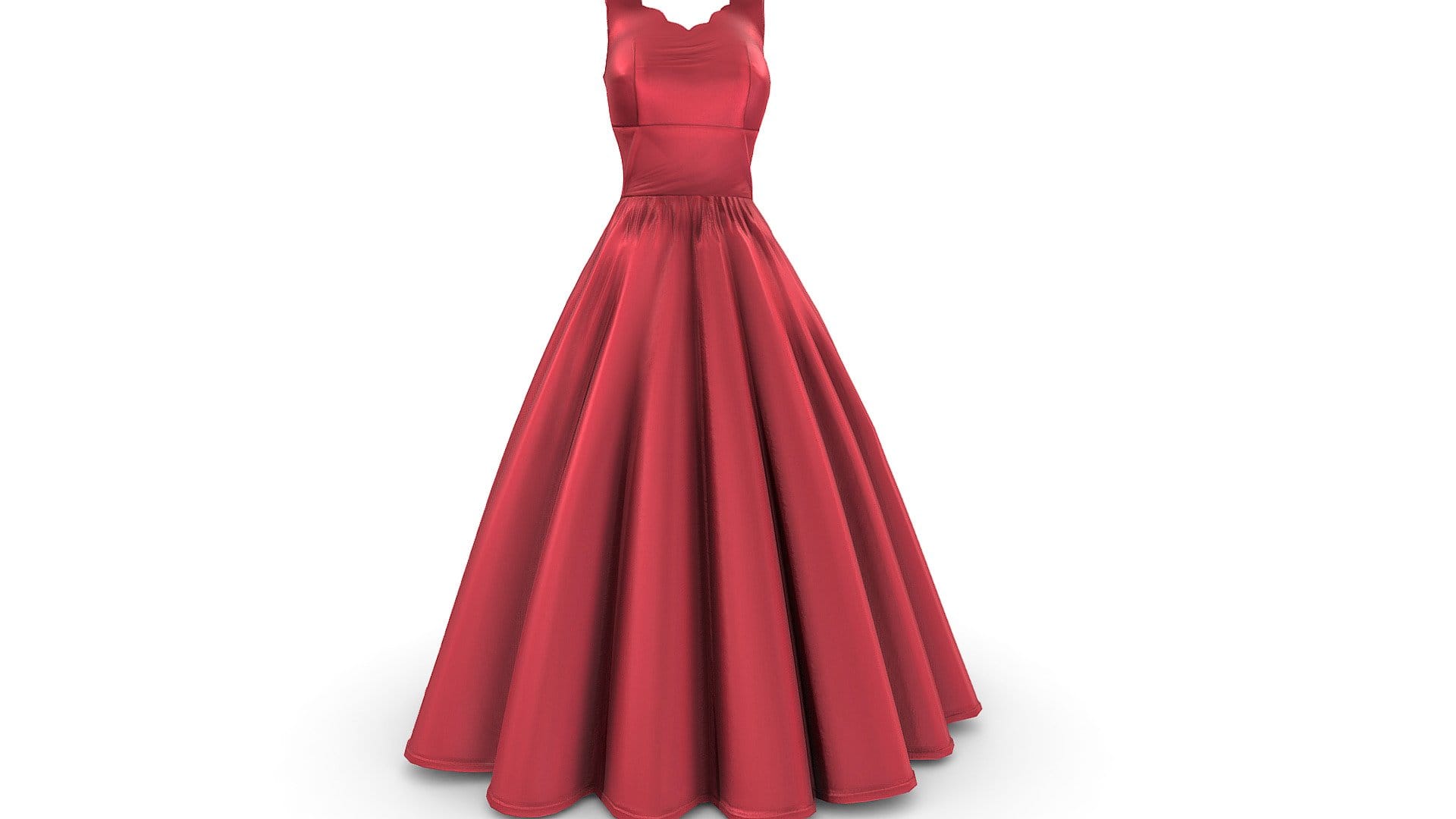 Scarlet Overkill Scallops Neck Red Dress