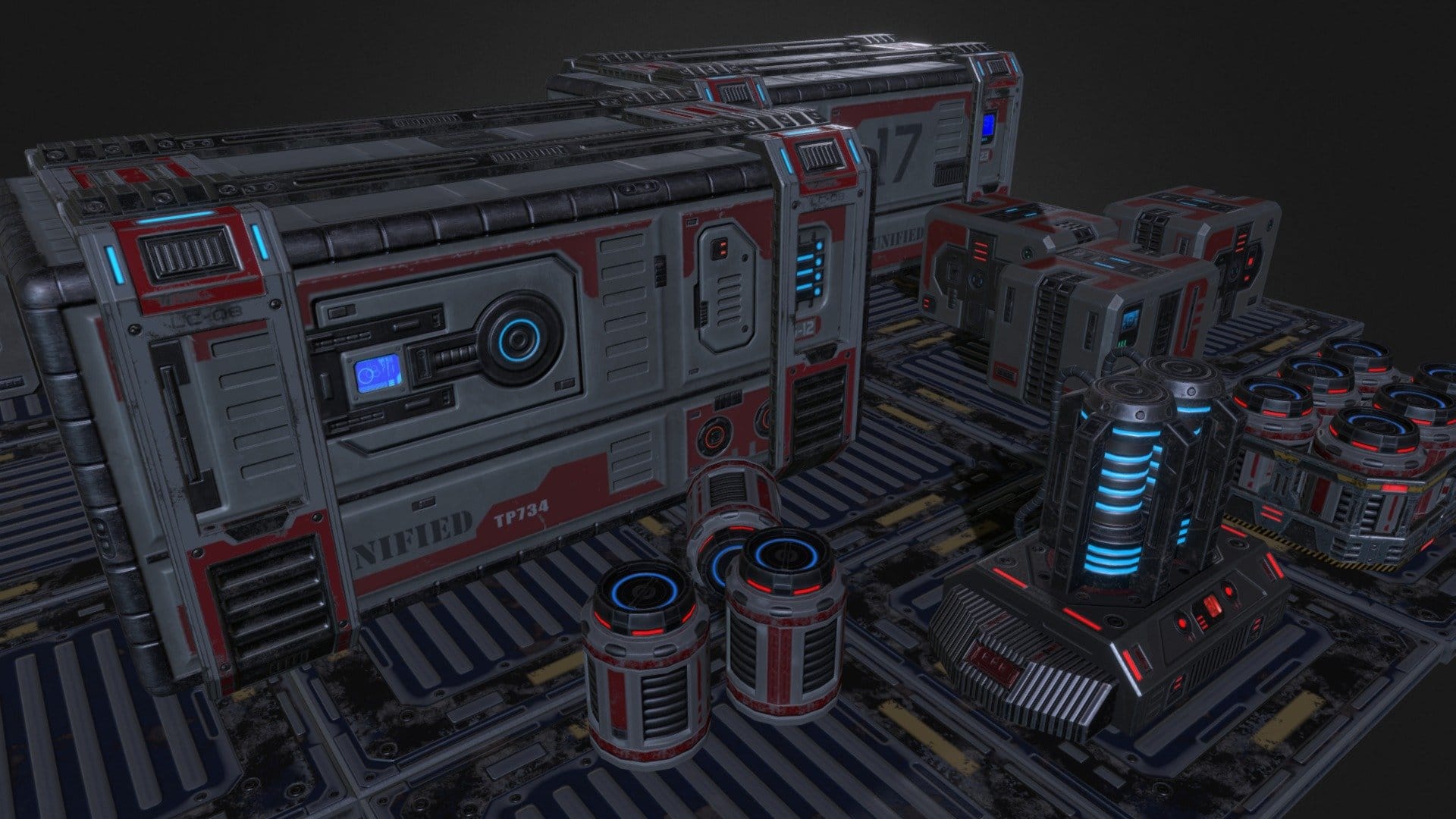 Sci-Fi Containers (PBR)Low-Poly
