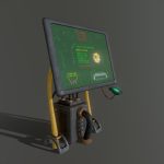 sci-fi / cyberpunk Taxi order point terminal