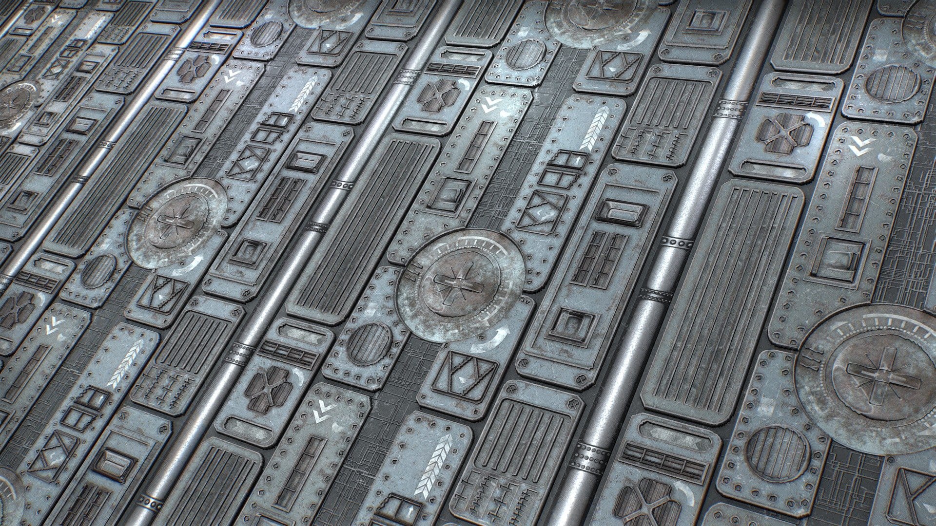 Sci-Fi seamless textures (3colors) PBR