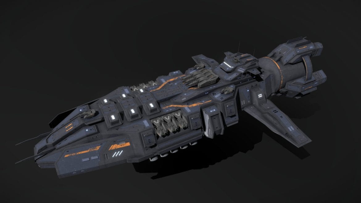 scifi destroyer firewing 3d model