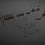 scifi spaceship addon spikes fins 3d model