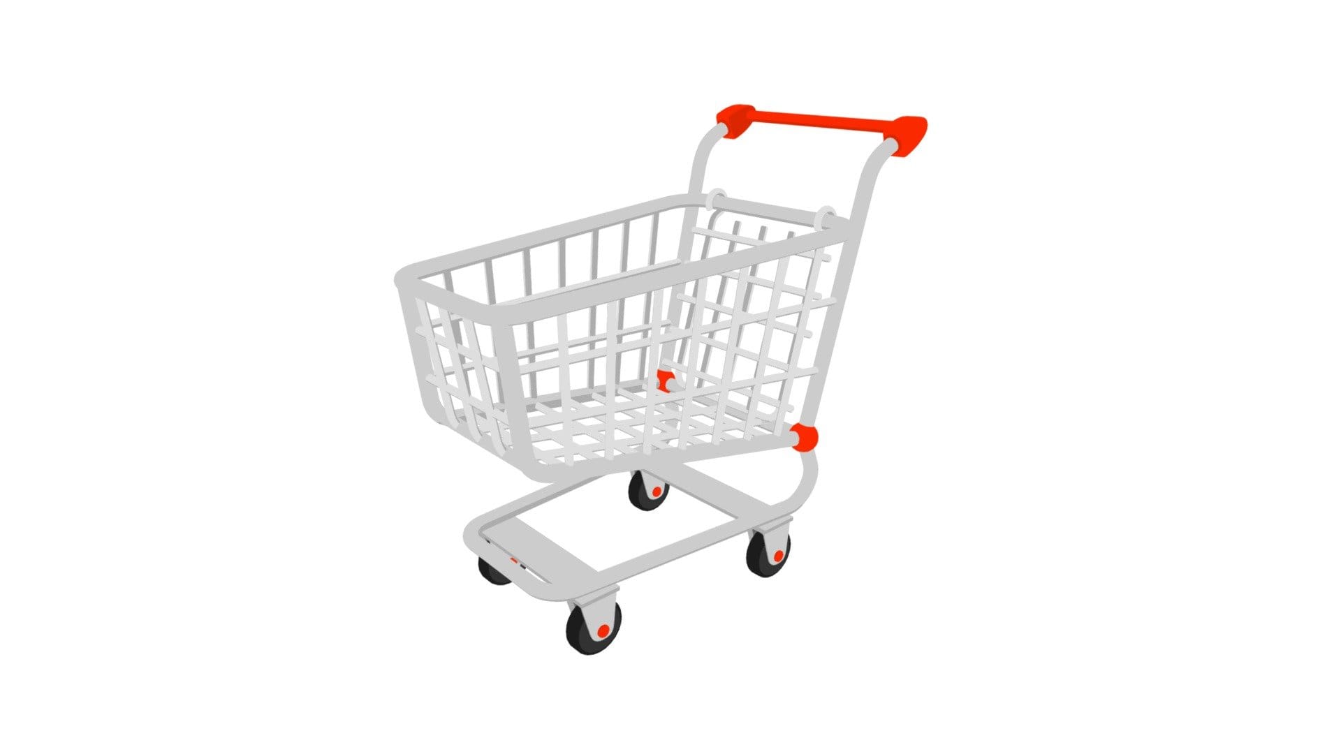 Shopping Cart Low Poly Flat Icon Style