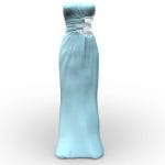 Side Cutout Chiffon Strapless Ruched Gown Dress