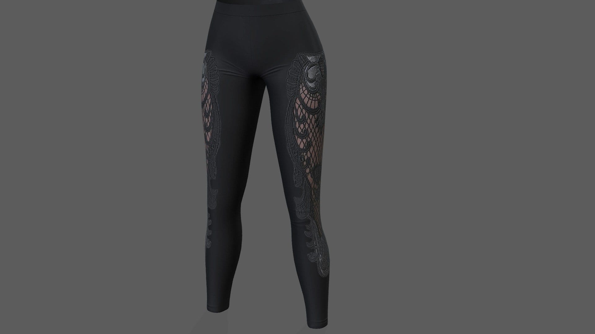 Skinny Leggings With Applique Skin Effect