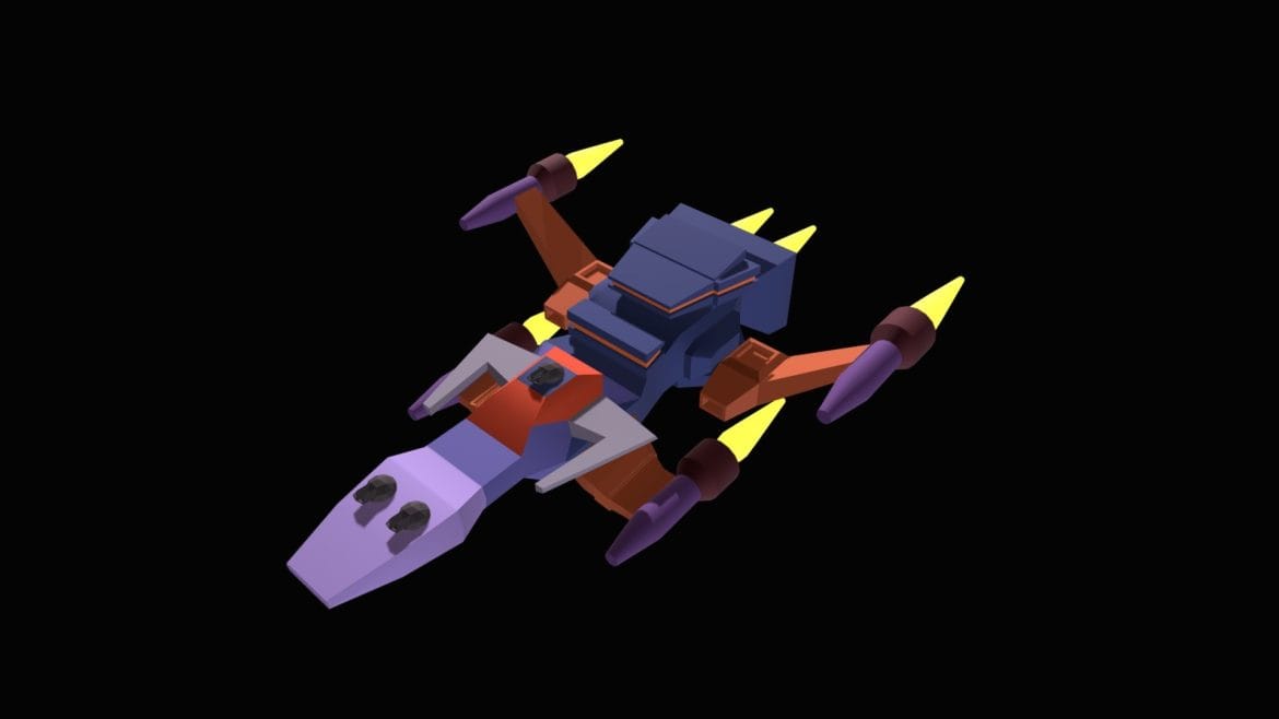 spaceship low poly 3d model