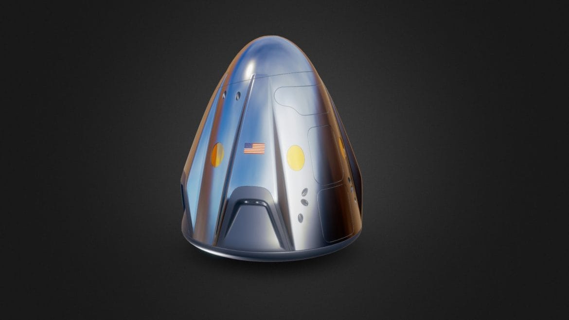 spacex crew dragon 2 3d model