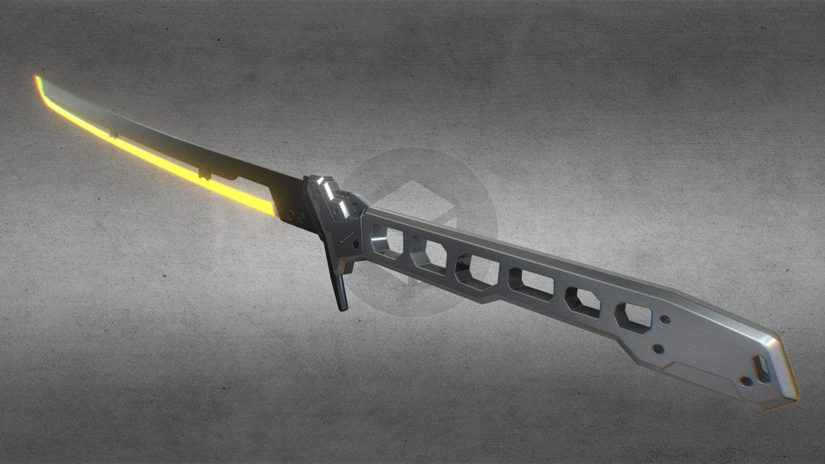 thermal katana cyberpunk 2077 high poly 3d model