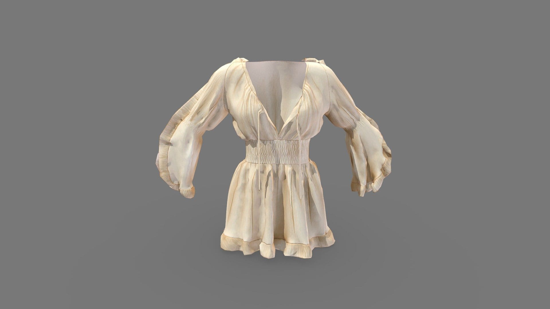 Trumpet Sleeves Flouncing Tunic Dress
