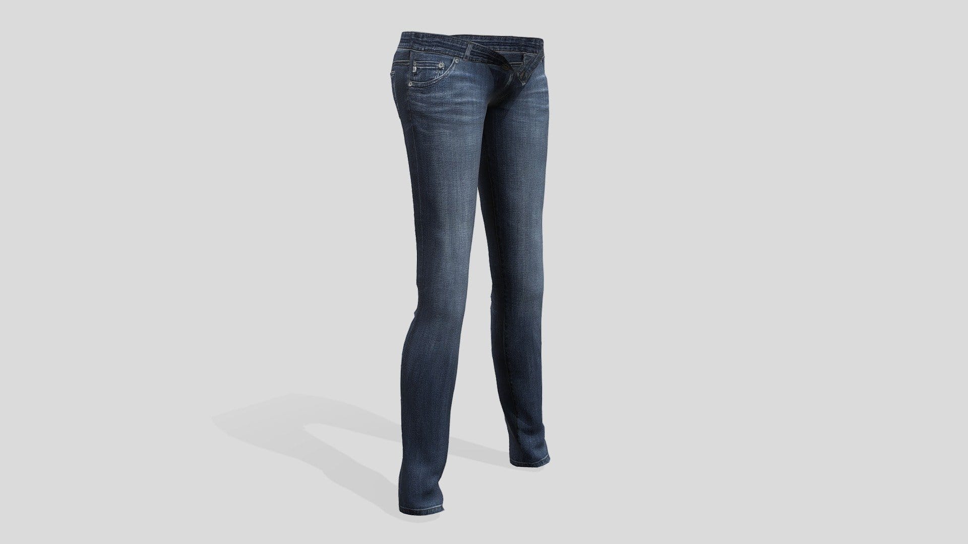 Unbuttoned Skinny Denim Jeans Female Pants