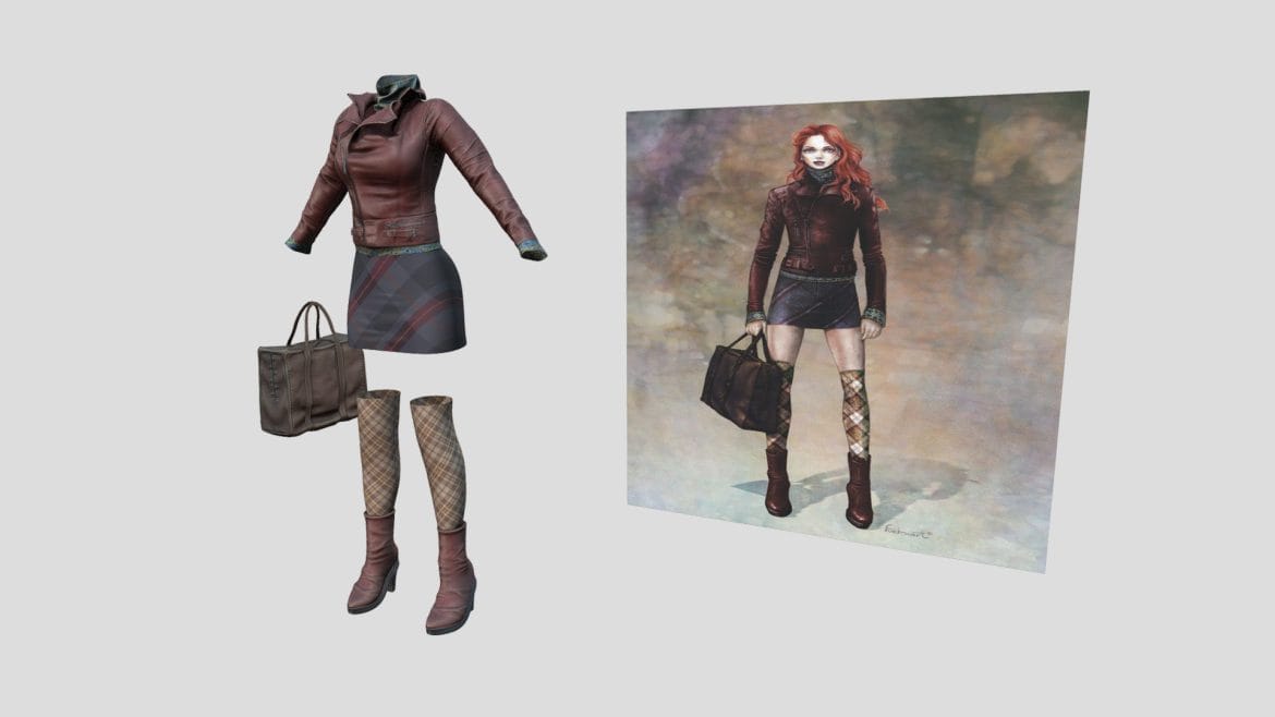 urban voyager fashion outfit 3d model