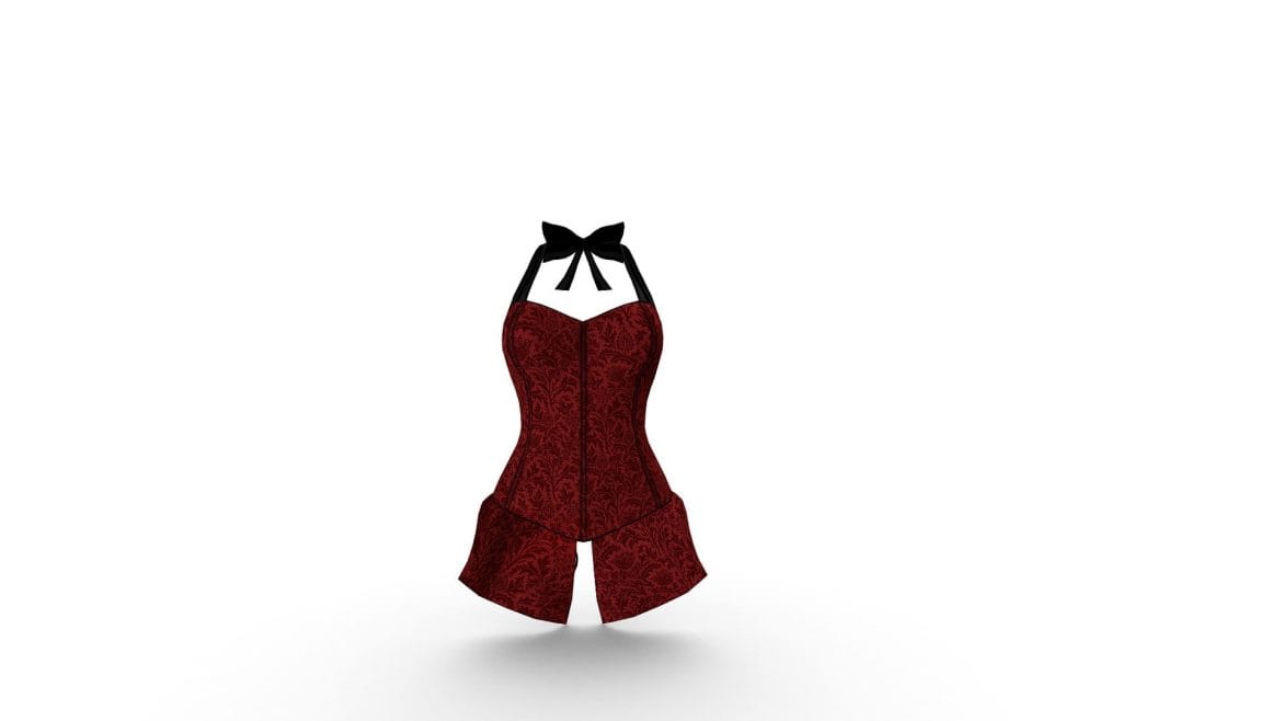 victoarian steampunk corset dress 3d model