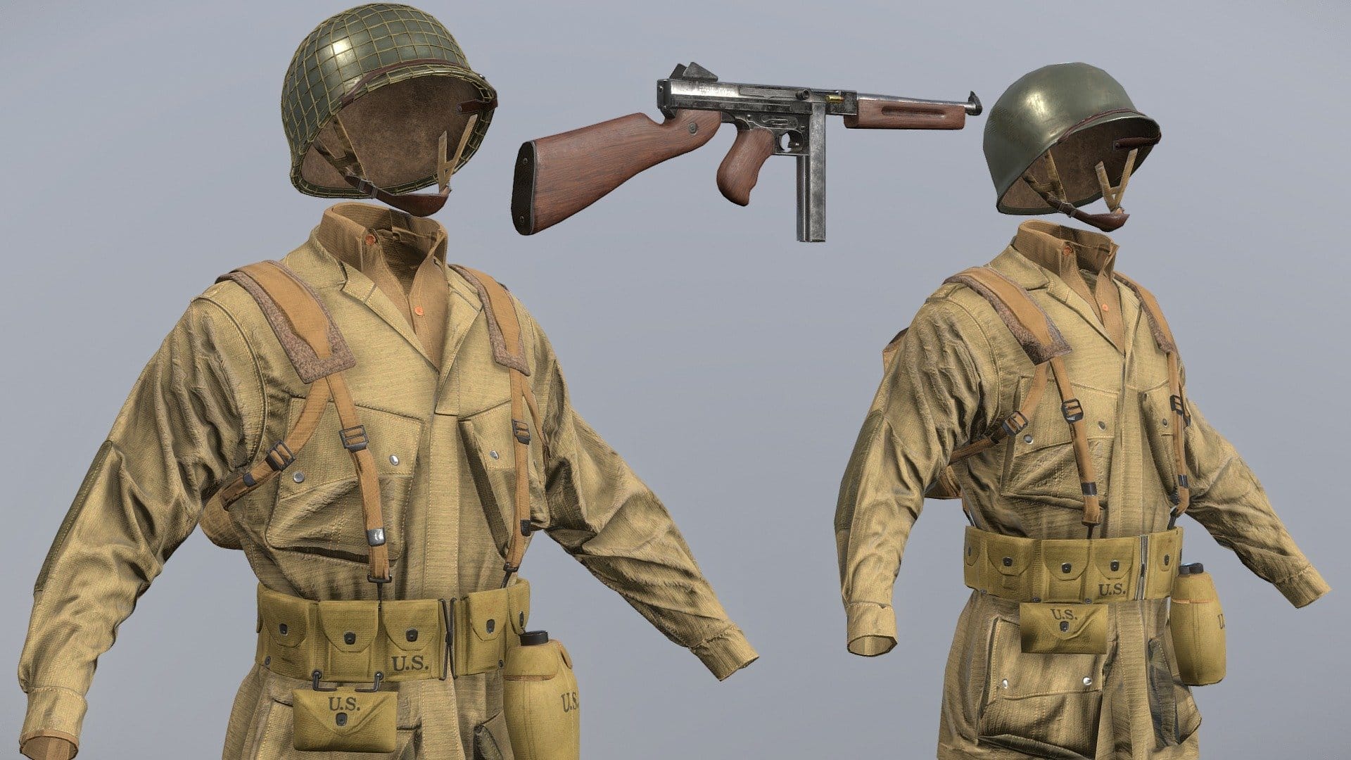 WW2 US Paratrooper and THOMPSON M1A1