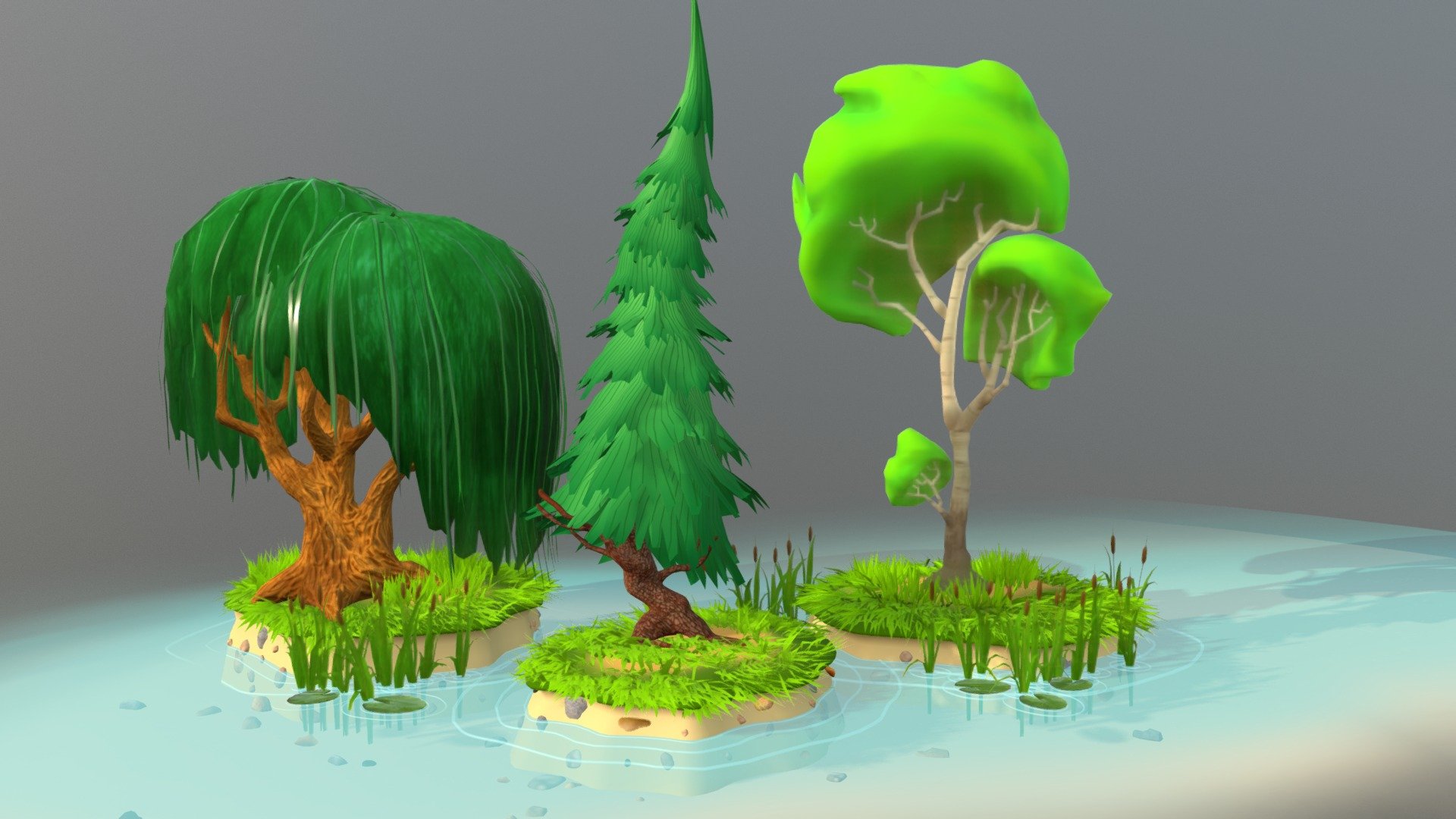 3 Cartoon Tree