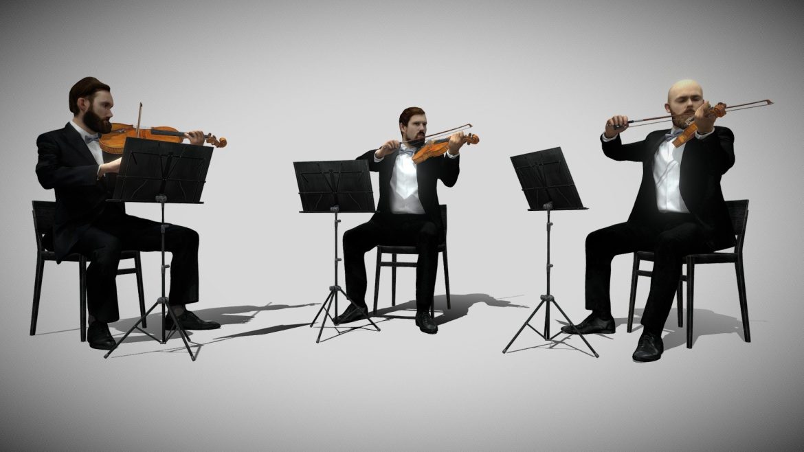 3d scan violin trio 3d model