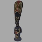 African totem – statue low poly 3D model