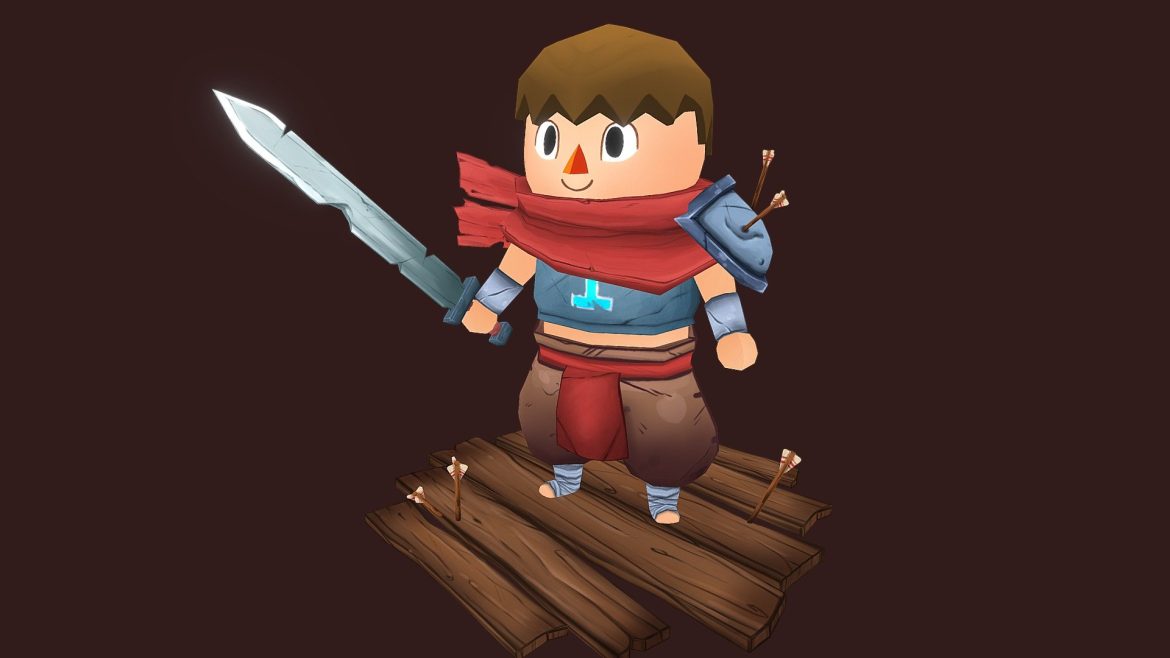animal crossing x dead cells villager 3d model