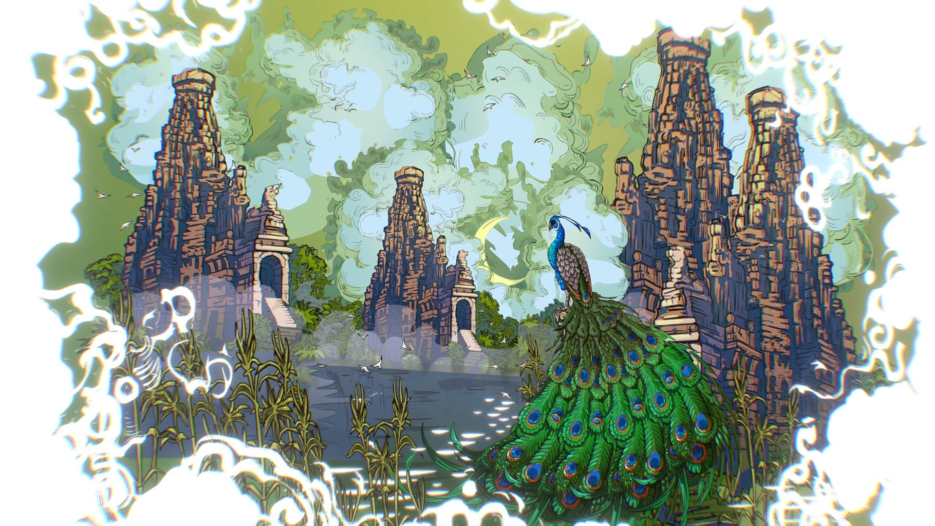 Animated Vector Paralax Landscape Asia Scene