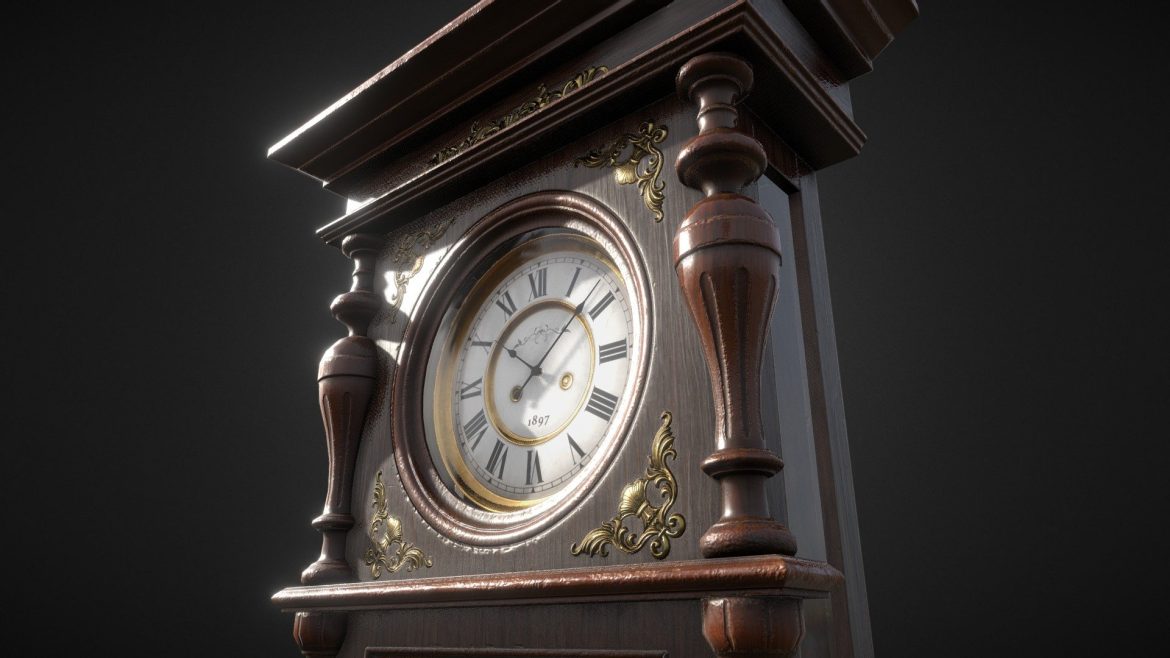 antique victorian clock 3d model