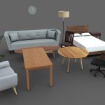 architecture furniture asset bundle pack 3d model