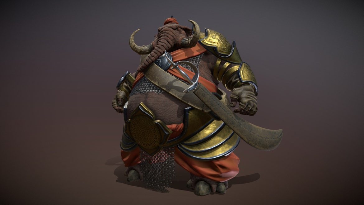 asian warrior 3d model
