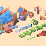 asset set gradient forest 3d model