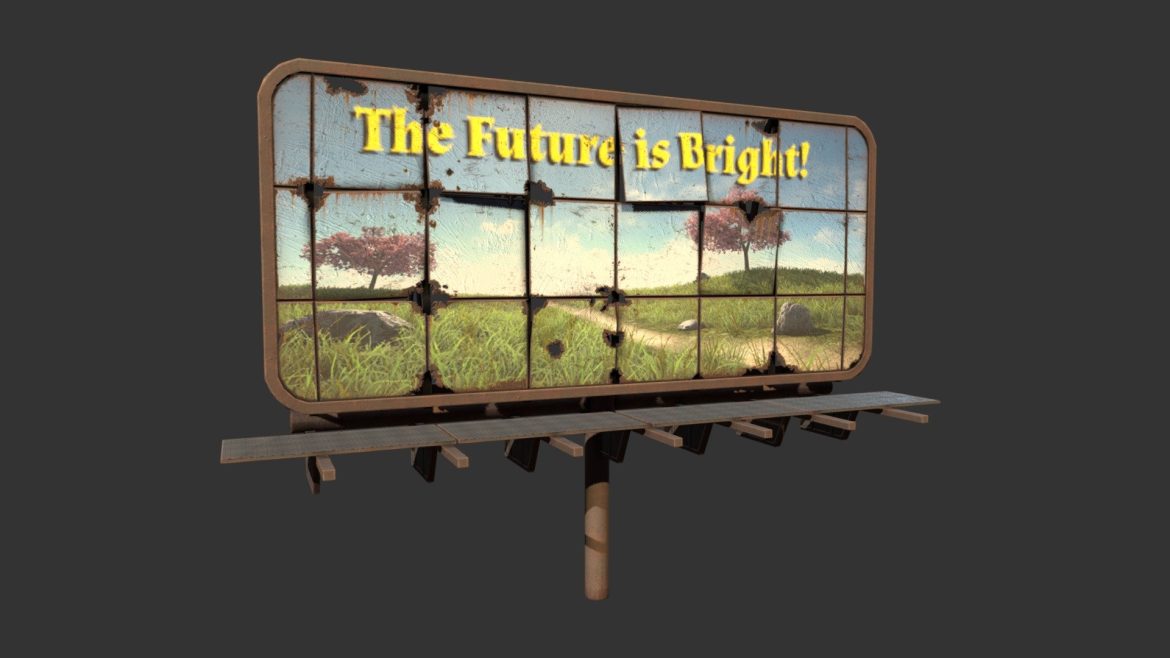 battered billboard 3d model