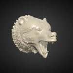 bear grizzly head 3d model
