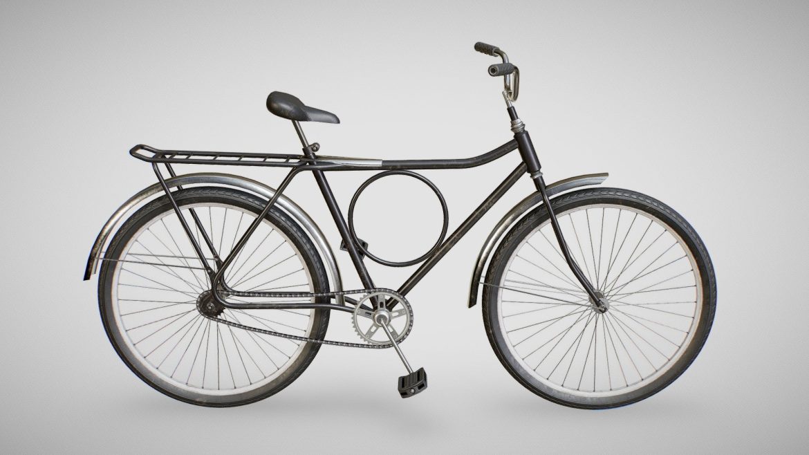 bicycle monark black blue and red 3d model