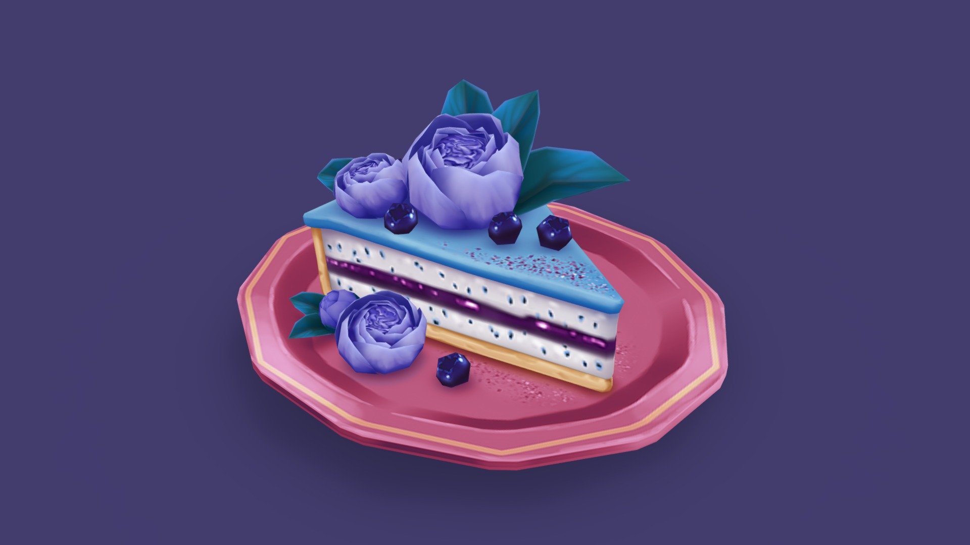 Blueberry Peony Cake