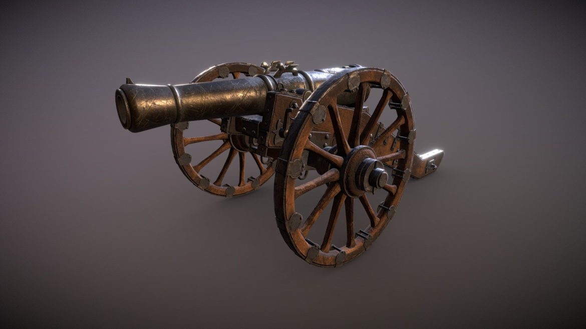 bronze cannon 3d model