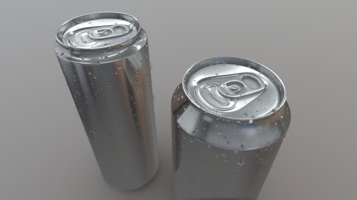 cans with droplets 3d model