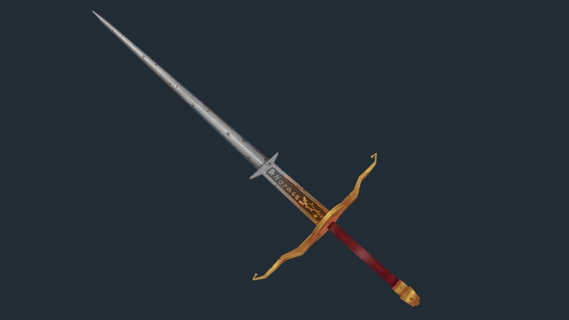cartoon greatsword zweihander 3d model