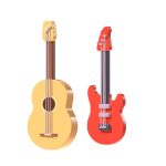 cartoon guitars 3d model
