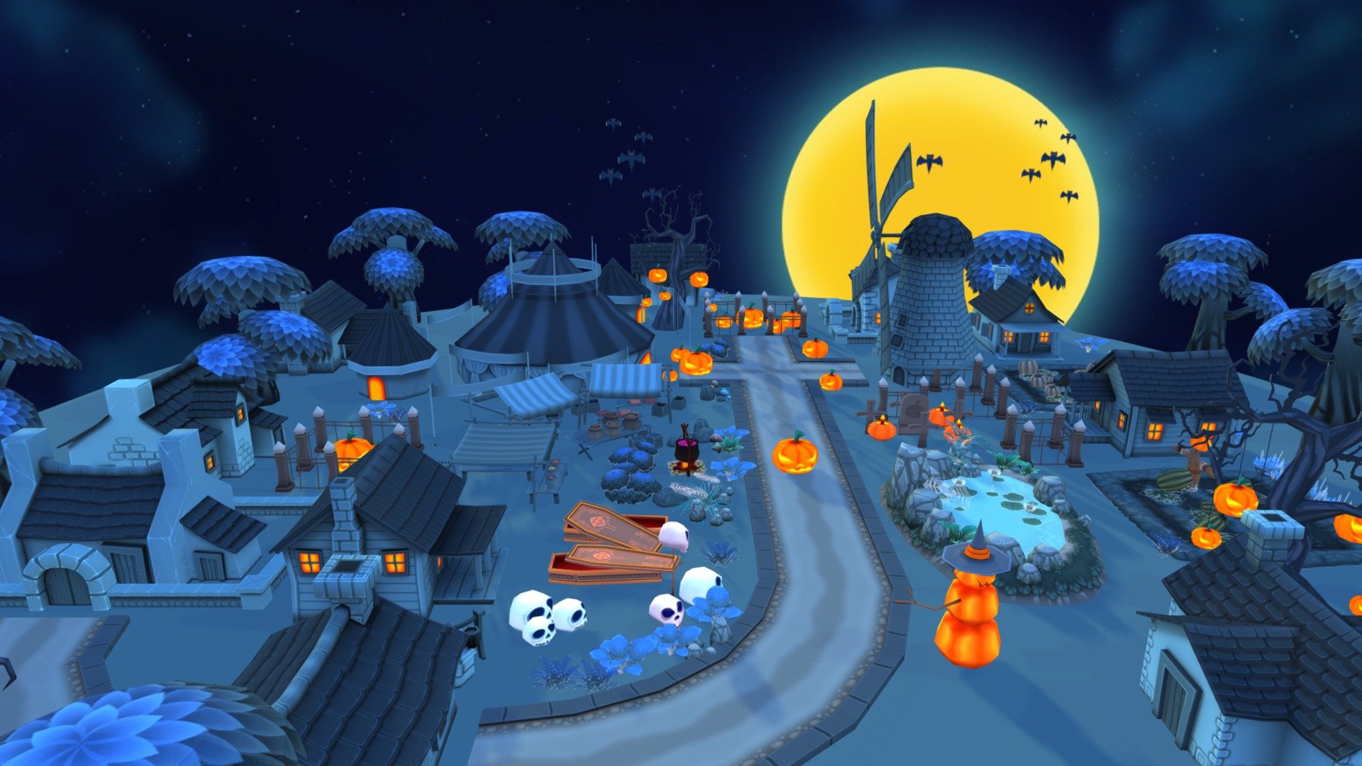 Cartoon Halloween Farm