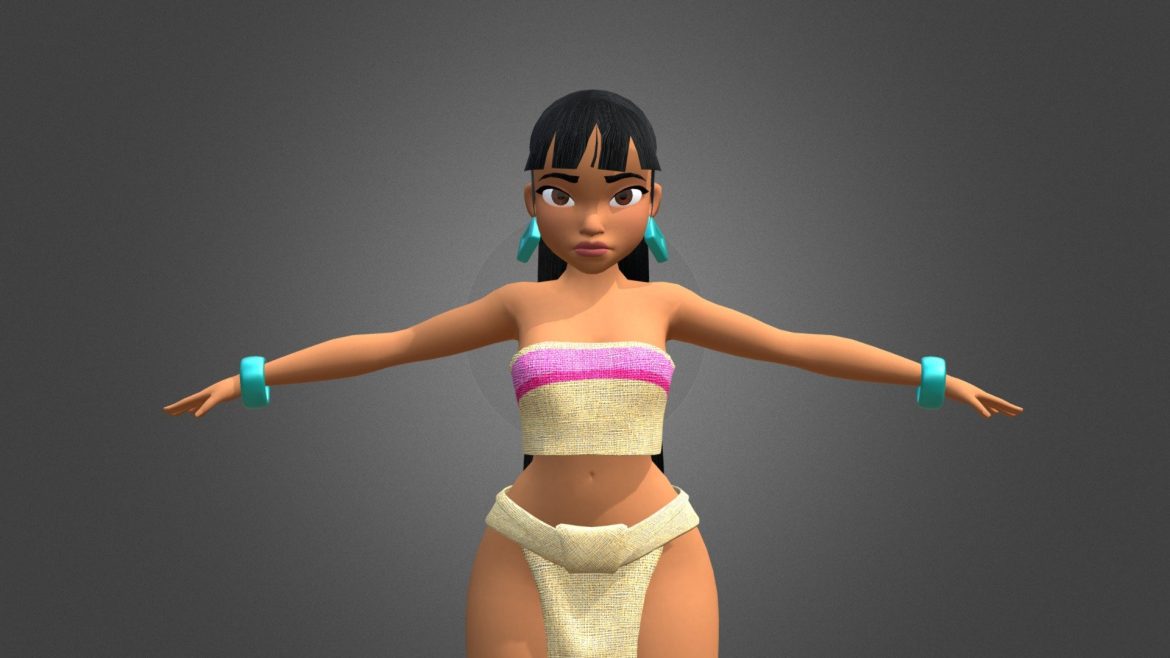 Chel Character 3d Model - Chel character 3D model from The Road to El Dorado in a static T-pose, high-quality ZBrush sculpt