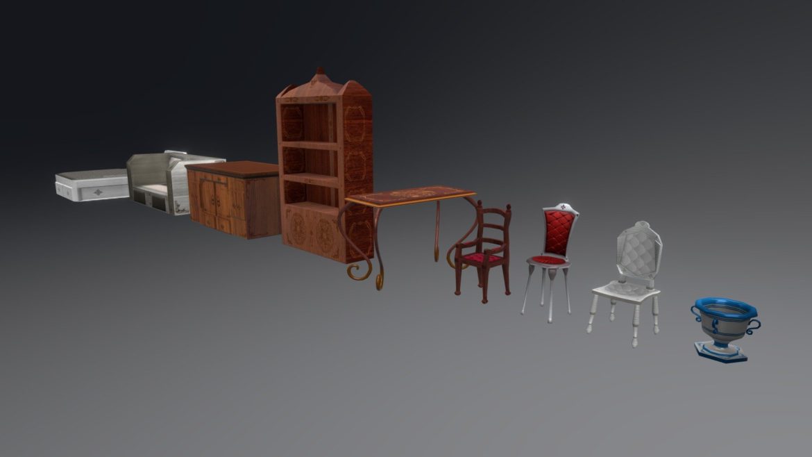 classic furniture set 3d model
