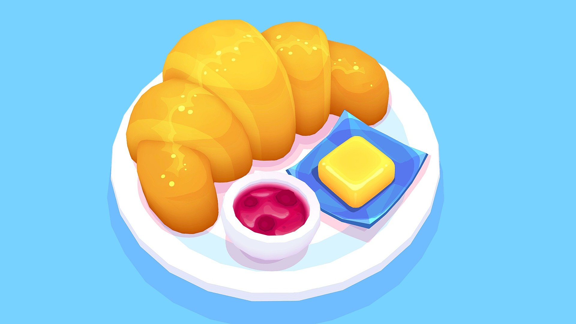 Croissant with Butter & Jam