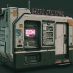 cyberpunk holocom booth 3d model