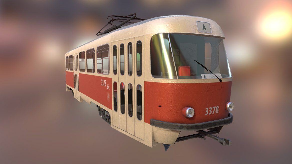 czech tram tatra t3 3d model