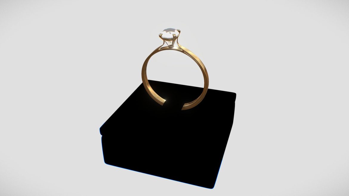 diamond ring with refraction 3d model