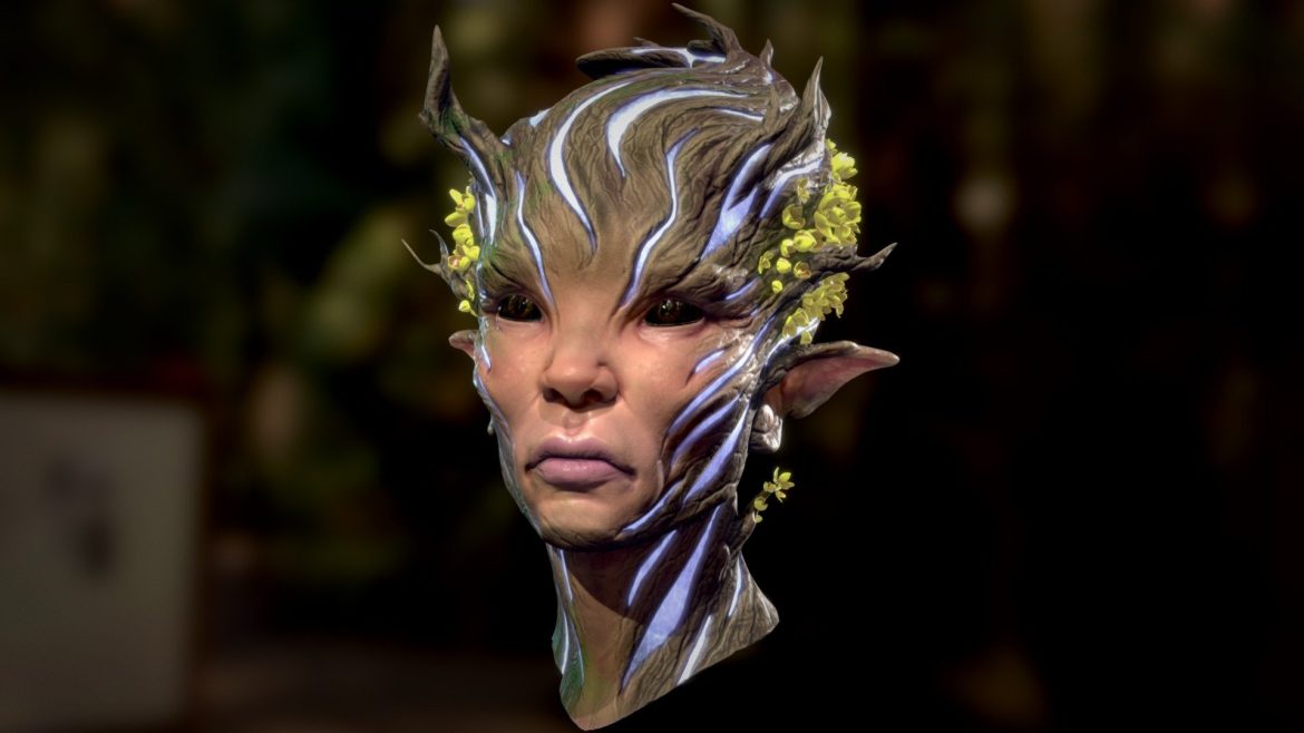 dryad face 3d model