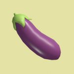 🍆 Eggplant emoji (Low poly)