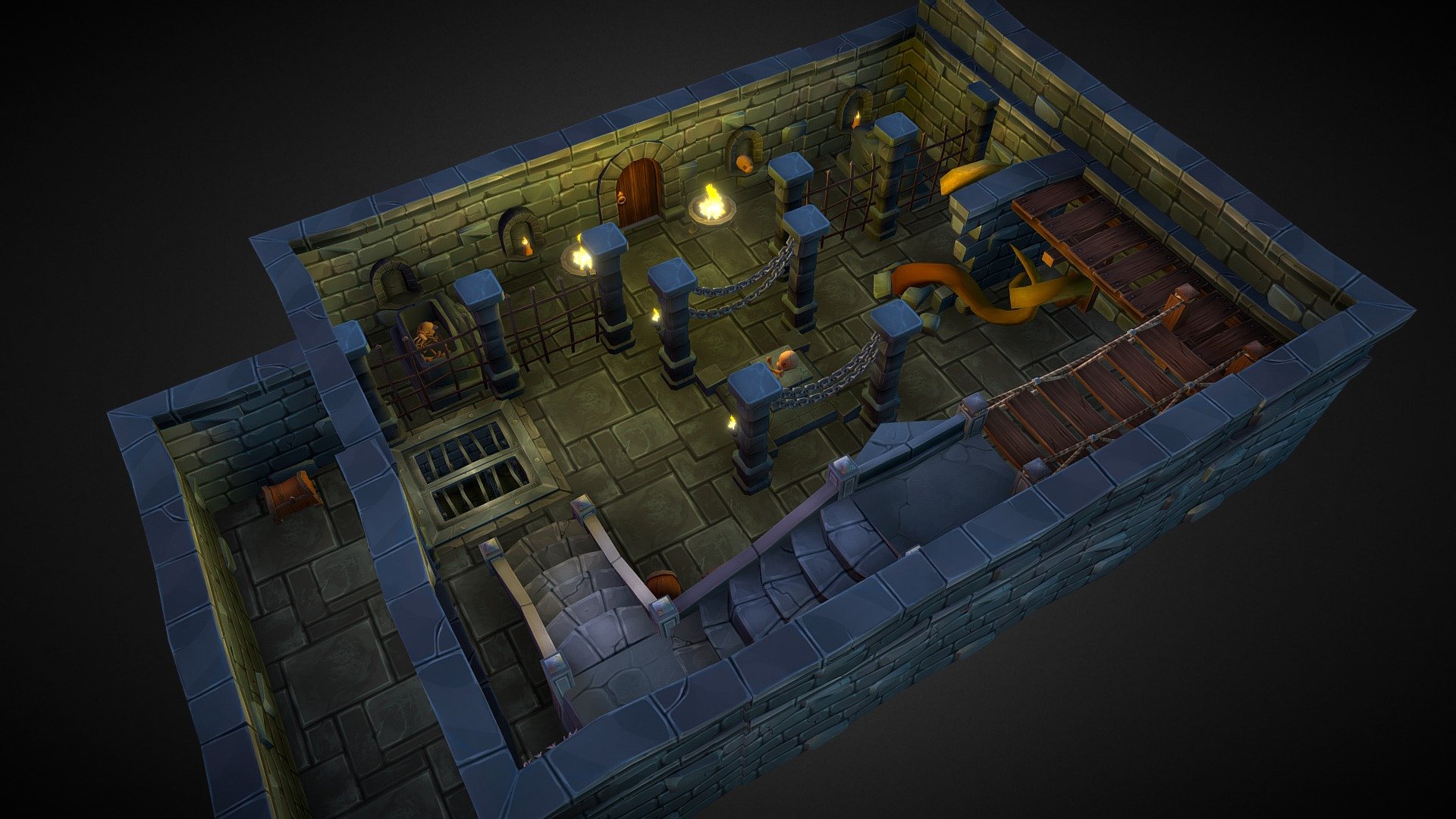 Fantasy, Lowopoly, Modular Underground